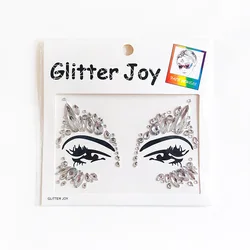 Factory Face Jewels Tattoo Rhinestone Shiny Black Diamond Sticker Rave Crystals Eyes Body Sticker for Festival Decoration