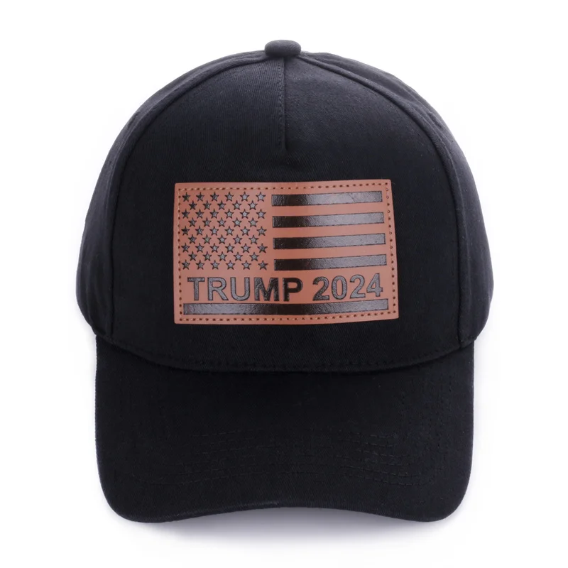 Wholesale American Flag Custom Logo Sport Dad Outdoor Baseball Cap PU Leather Patch with Adjustable Tape Truck Hat
