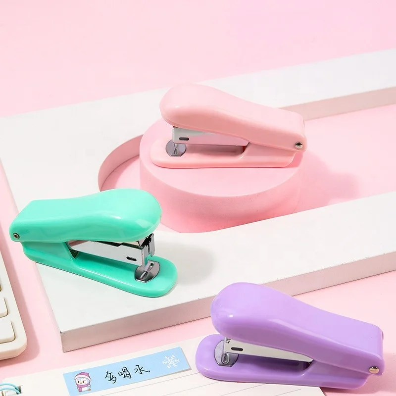Macaron Color Booking Machine Student Office Supplies Bookmaker Creative Simple Machine Full Size Small Cute Mini Stapler