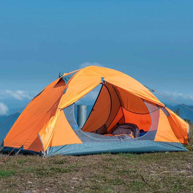 Double Layer Waterproof Easy Setup Family Camping Tent for 2-3 People - Ventilated Mesh Window Dome Tents Outdoor Gifts