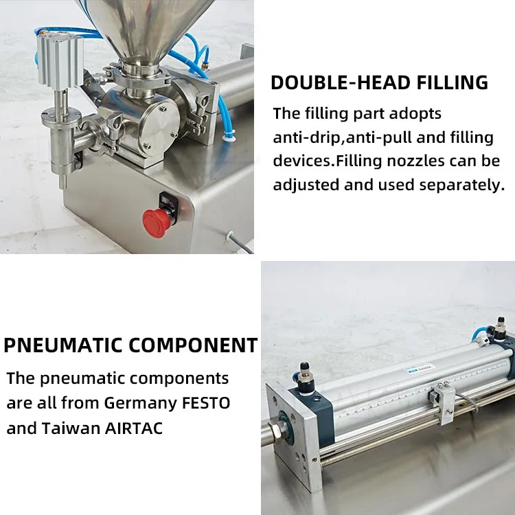 MAKWELL Semi Automatic Pneumatic Liquid Honey Juice Sauce Soft Drink Tomato Paste Filling Machine