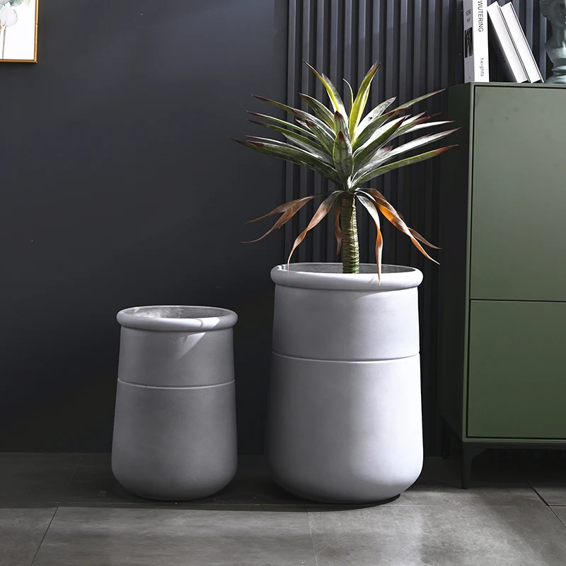 New Style Wholesale Pots for Plants Home Decor Multiple Sizes Eco Friendly Magnesium Clay Fiber Planter Flower Pots