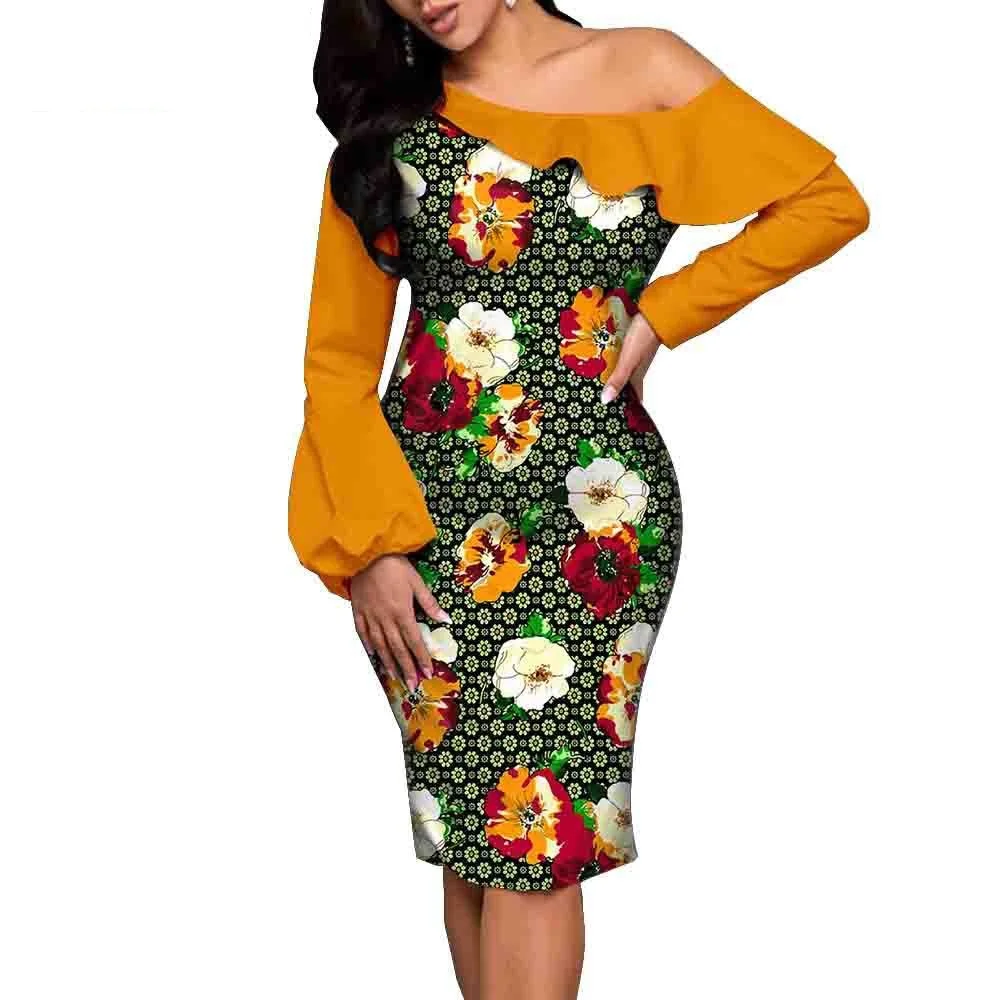 New hot selling African ethnic printing batik cotton large fashion dress