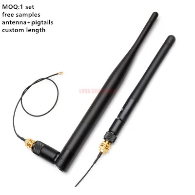 UFL to SMA whip Connector waterproof dual band wifi sma female to pex 1.13 cable 5DB antenna outdoor
