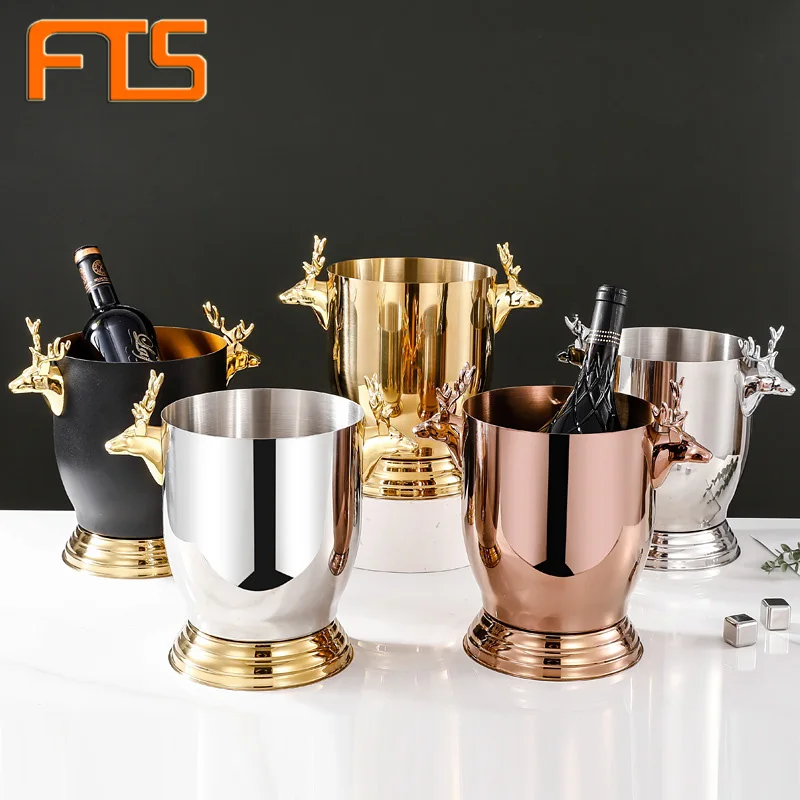 Роскошное большое металлическое ведро для шампанского