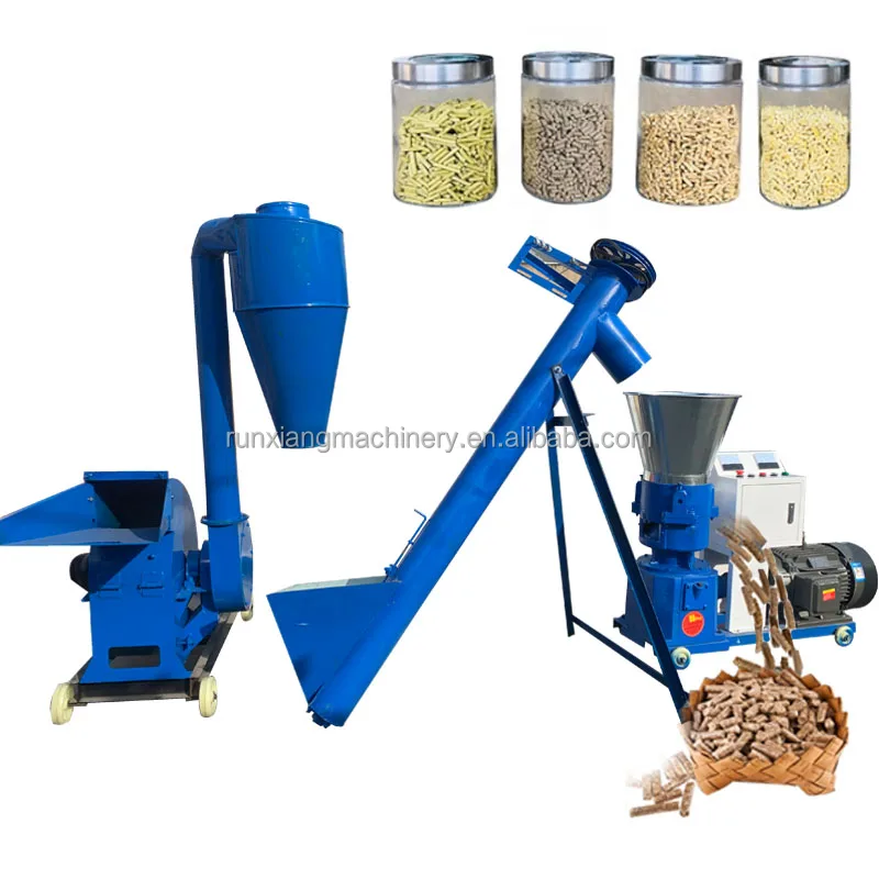 Wood Pellet Mill Peanut Shell Rice Hull Pellets Press Machine 80Kg 2000Kg Per Hour Flat Die Pellet Making Machine