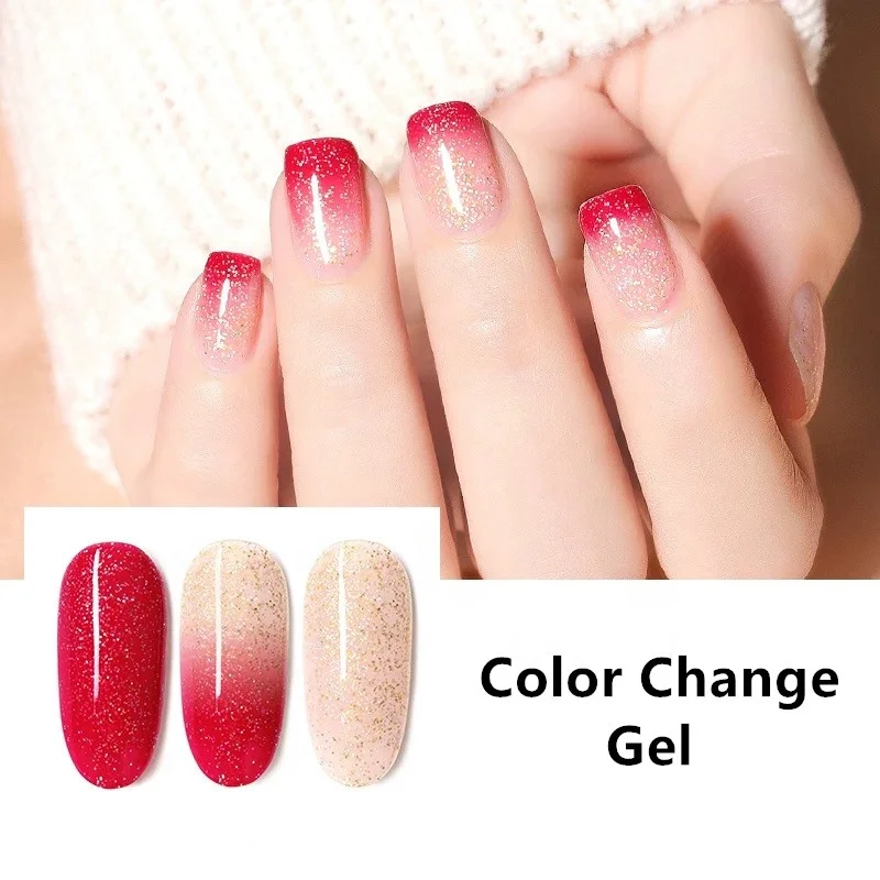 
Low Moq organic nail no shrinkage polish oem temperature change color uv gel 