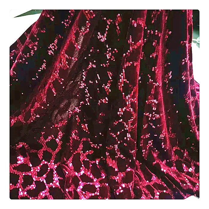 2021 velvet embroidery fabric sequin fabric velvet fabric for women dress pakistan