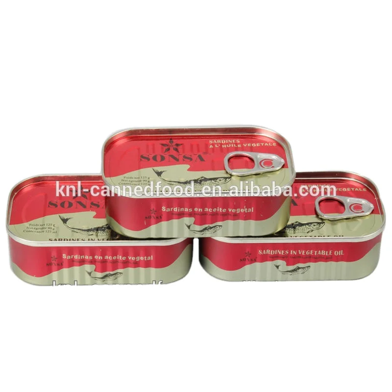 canned sardine pilchard in oil 125gX50tins
