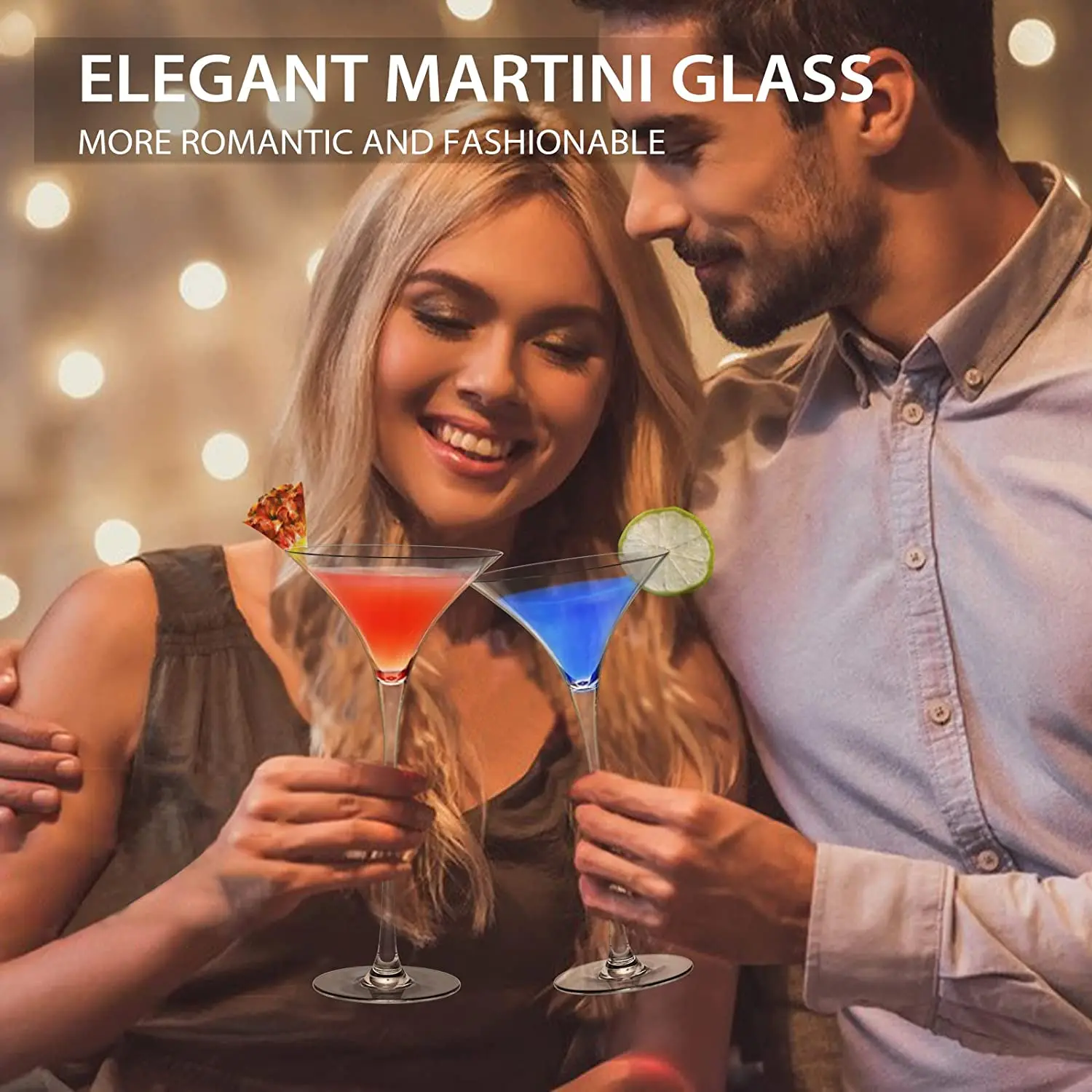 Bar Accessories 8.5oz Crystal Tall Coupe Cocktail Glass with Stem for Martini Manhattan Margarita & Cocktails