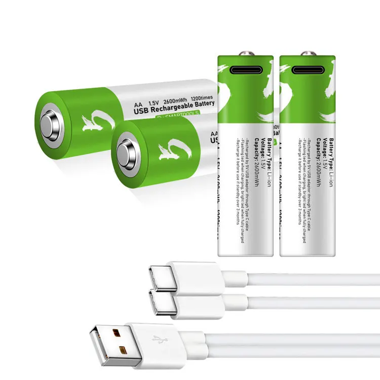 Smartoools Кабель с разъемом типа C USB Перезаряжаемый порт АА батареи не R6p AA 2600mWh Sum-3 1 5 V марганцево-Цинковый сухой элемент для фонарика