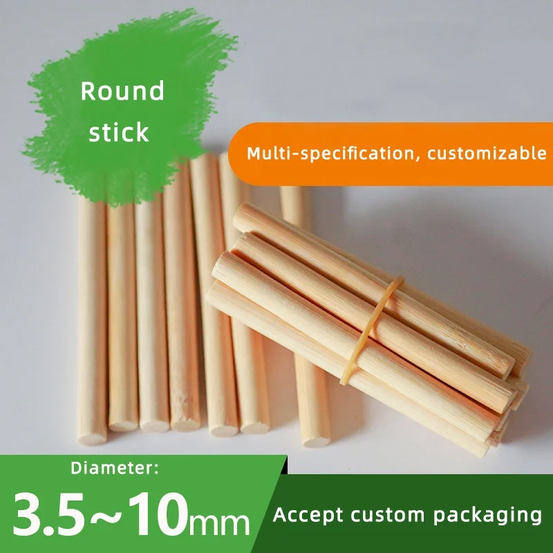 Purely Natural Round Bamboo Stick skewer for BBQ Handmade DIY Round Stick