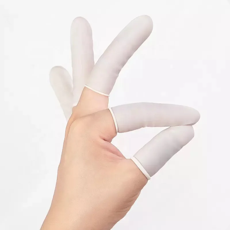 OEM about 770 pcs Bag Factory Direct Sale Universal Finger Cots Disposable White Antistatic Latex Finger Cots