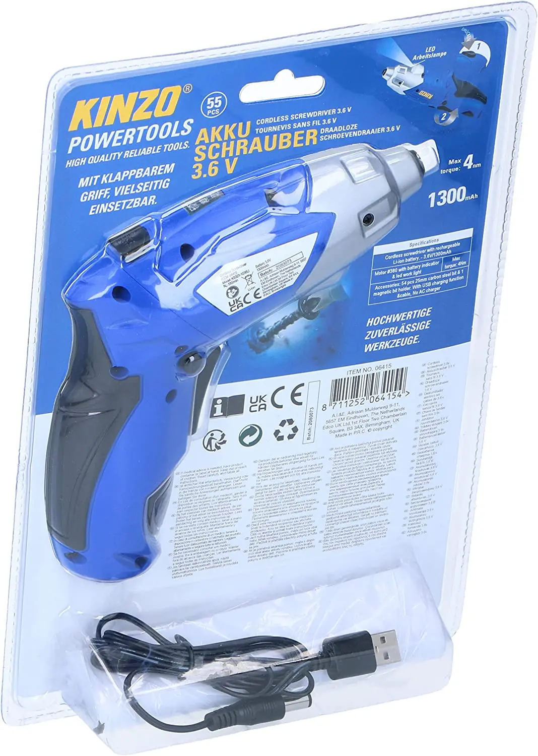 Customized 4V Lithium-ion Battery USB Charging 1/4' Hex Mini Cordless Electric Screwdriver Drill Set With Rotating Handle