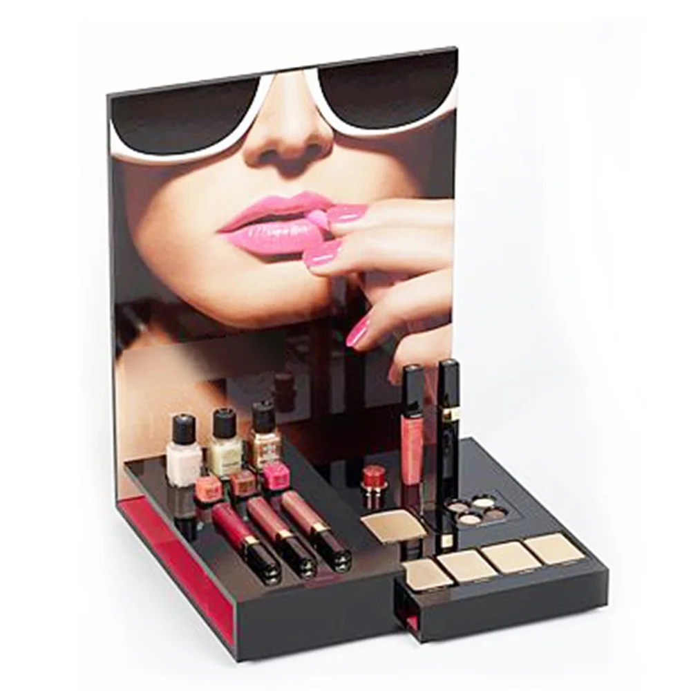 acrylic cosmetic display stand Acrylic makeup display stand Plexiglas display stand L-shaped