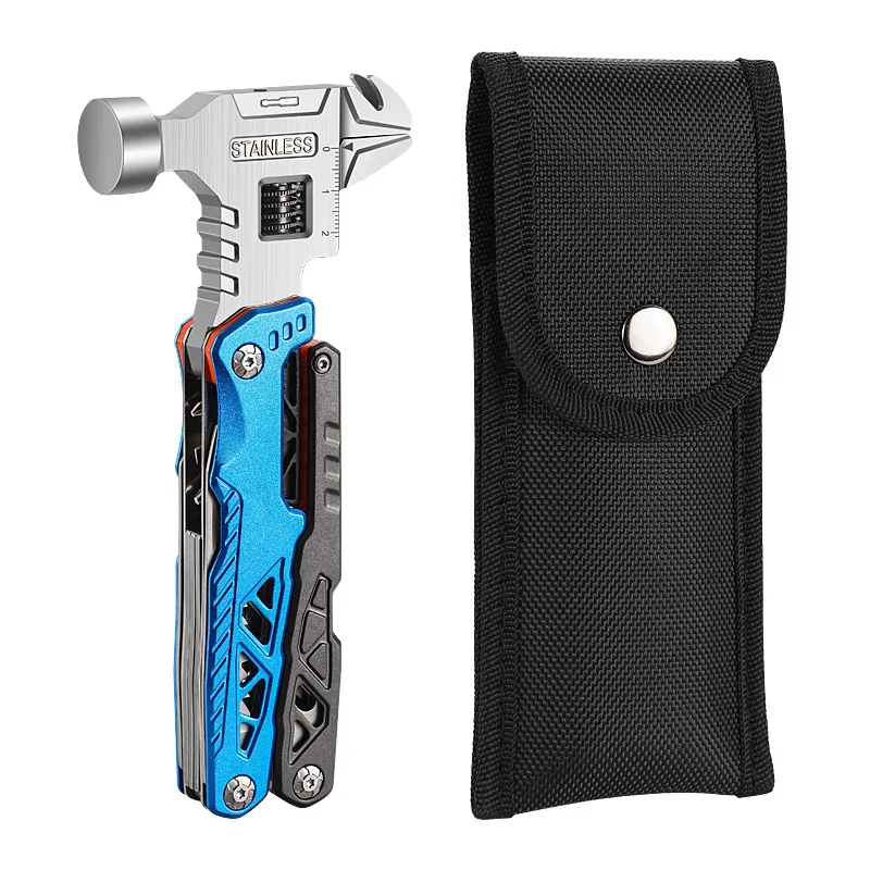 18 in 1 Multifunction Mini Small Multi Purpose Hammer Hand Tool Multi Tool Hammer With Knife for Outdoor Survival