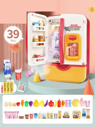 2021  hot sale A popular set of kitchen for kids play set kitchen cooking toys  best gift for kids refrigerator toys wholesale