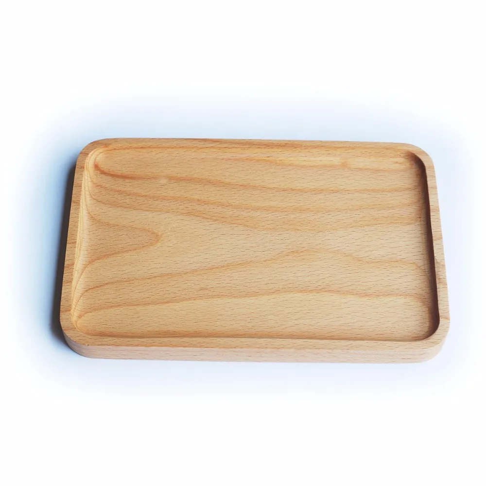 Acacia Custom Log Pallets Plate Board Serving Tray Bread Food Dry Fruit Wood Drink Coffee Wood Wooden Tray Rectangle ZF8001-01