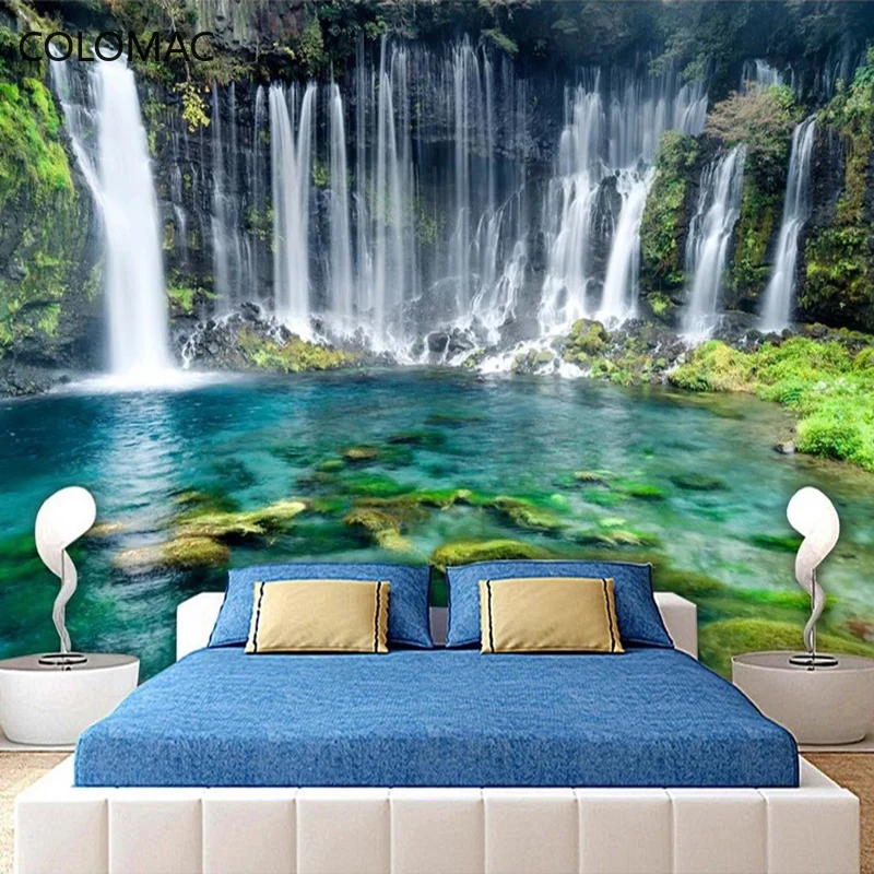 Custom 3D Photo Wallpaper Nature Landscape Beautiful Waterfall Large Murals Living Room Sofa Bedroom Background Wall Mural Pared