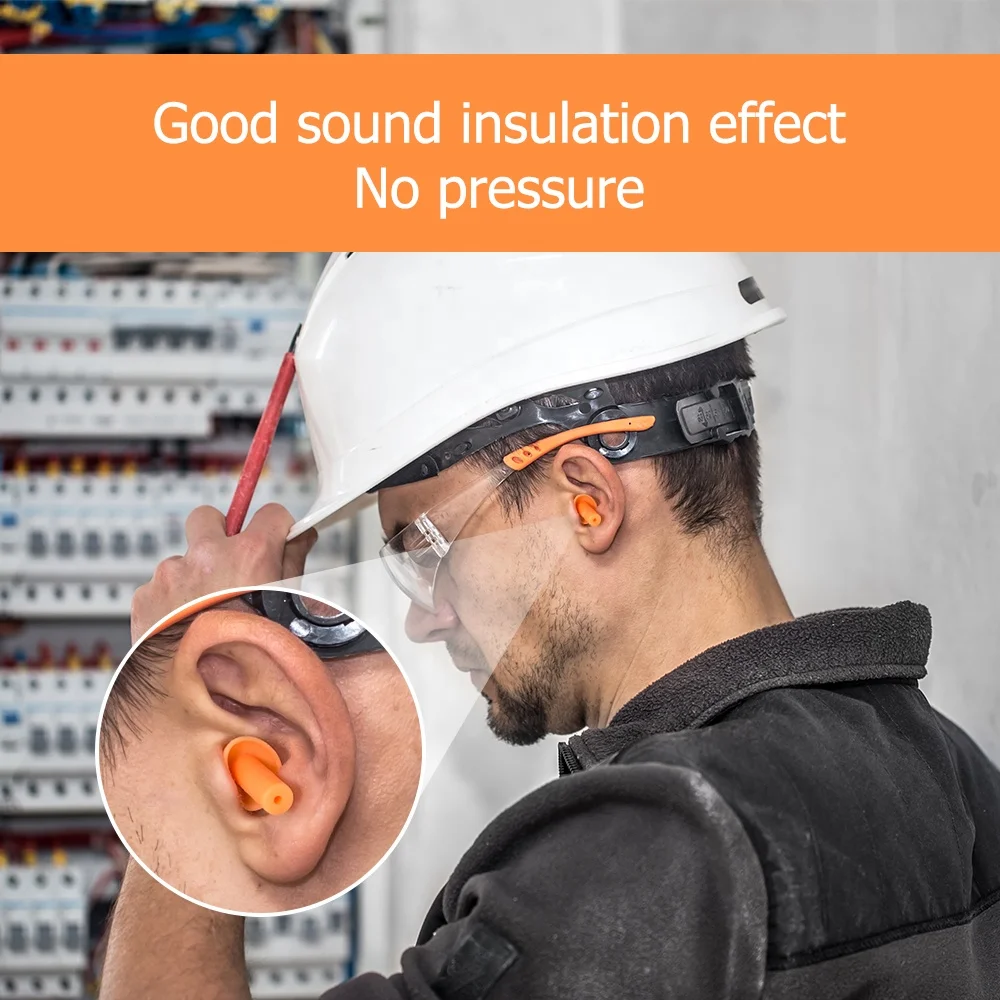 Silicone Ear Plugs for Sleeping Noise Cancelling 5 Pairs Reusable Earplugs for Sleeping Concert Snoring Travel Work 10 Colors