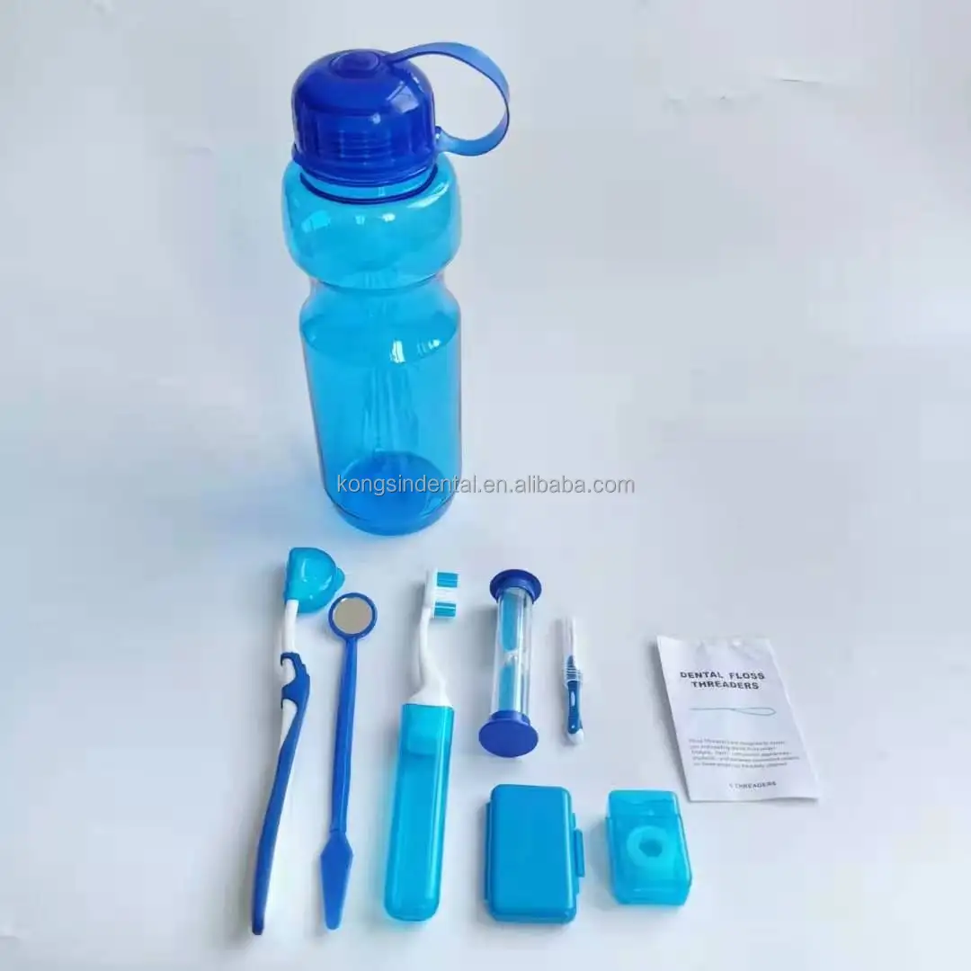 Dental Orthodontic Oral Care Cleaning Toothbrush Kit With Plastic Box