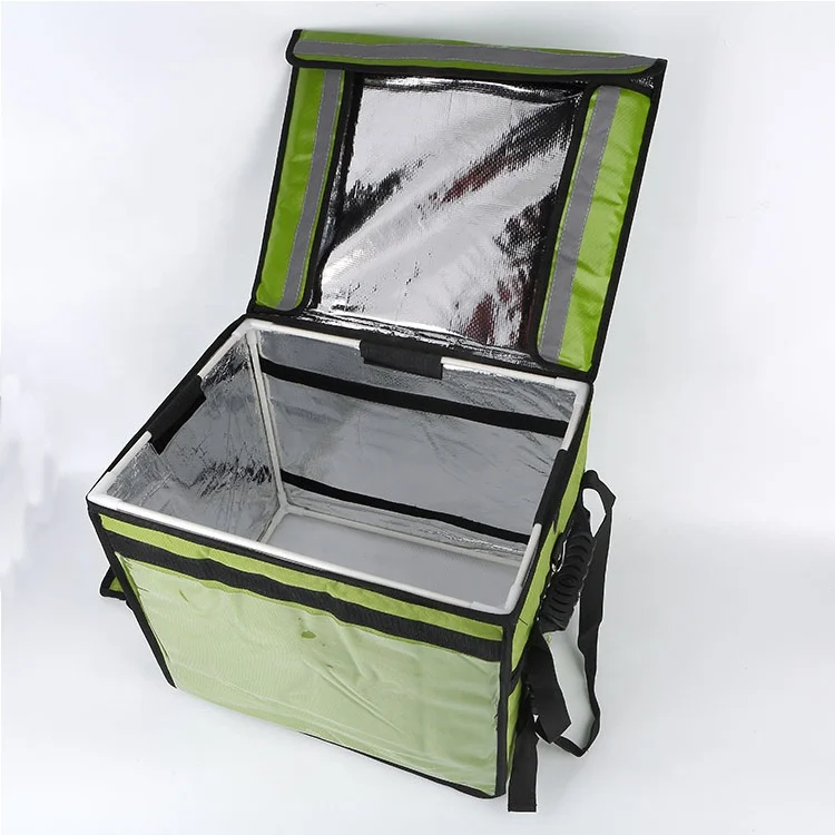 48L Insulated aluminium waterproof fast food pack pizza cooler delivery bag