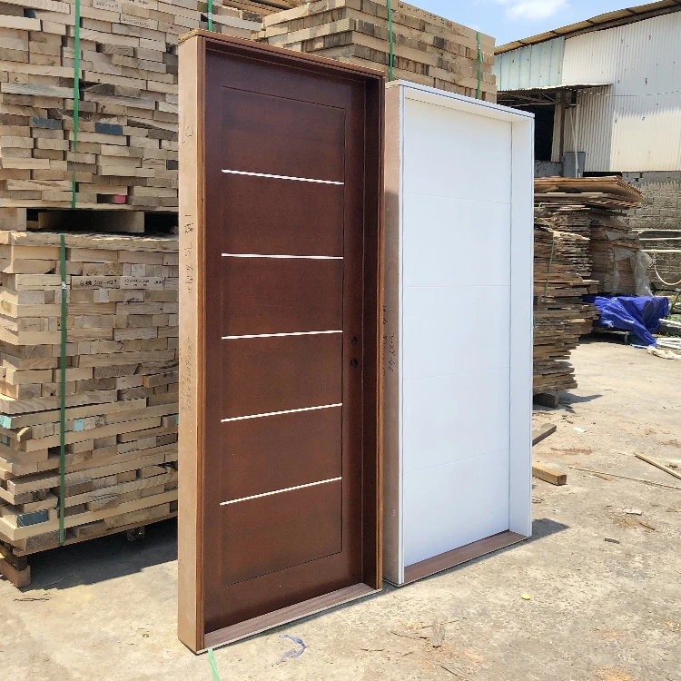 China Factory Prehung Fire Rate Soundproof Modern Design MDF HDF Solid Wooden Interior Door