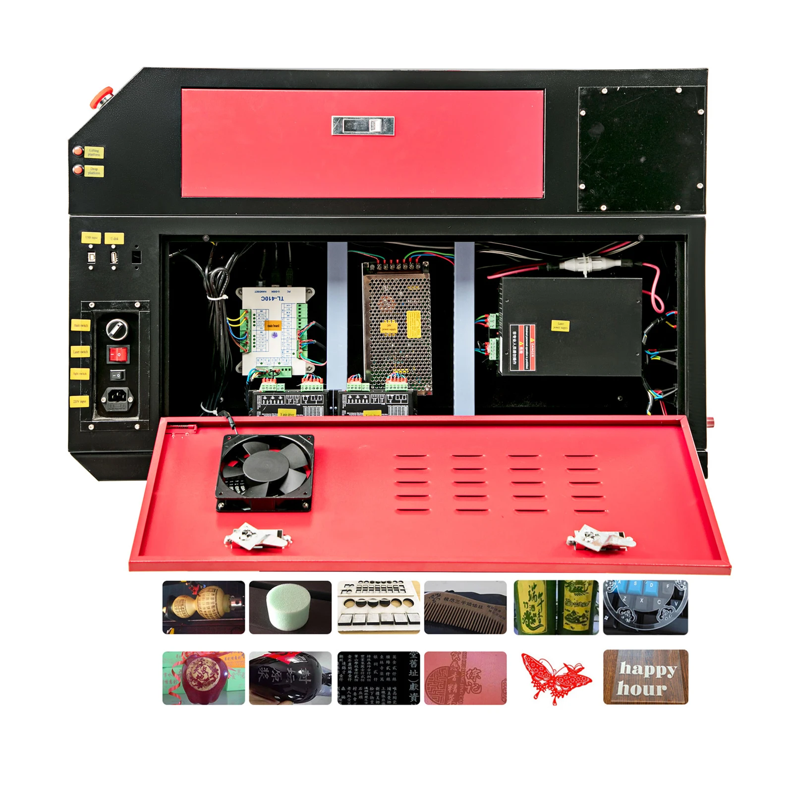 60 Вт 80 Вт 100 Вт 130 Вт CO2 лазерная гравировальная машина с цветным экраном 700*500 мм для дерева RUIDA