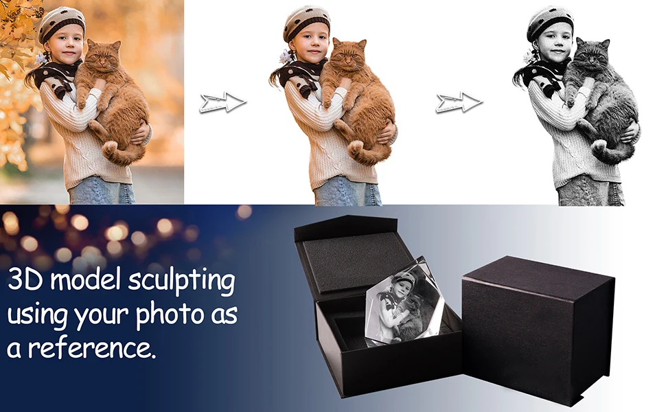 free customization  Dropshipping available  Custom K9 crystal laser-etched photos Pet owner memorial gifts for dogs and cats