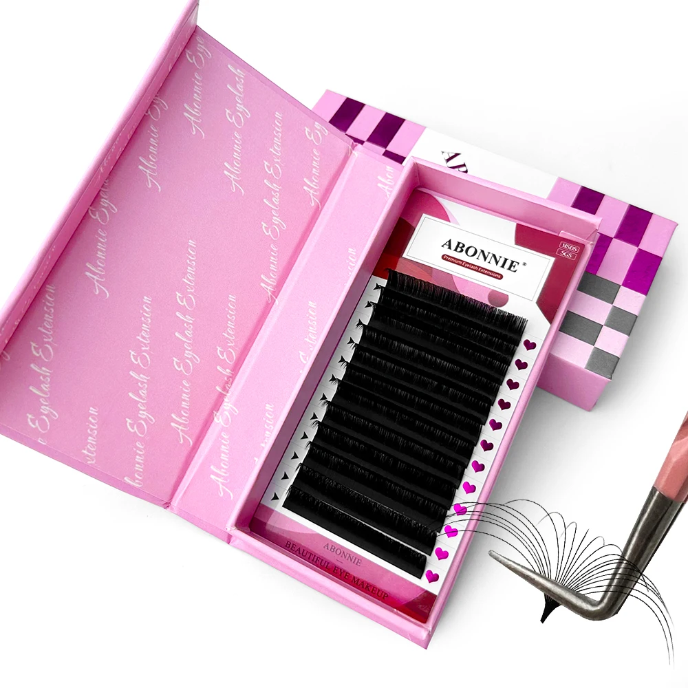 Russian Cashmere Volume Lash Trays Fluffy Soft Extension De Pestanas Matte Black New Arrivals Pbt Fiber Lash Extensions Supplies