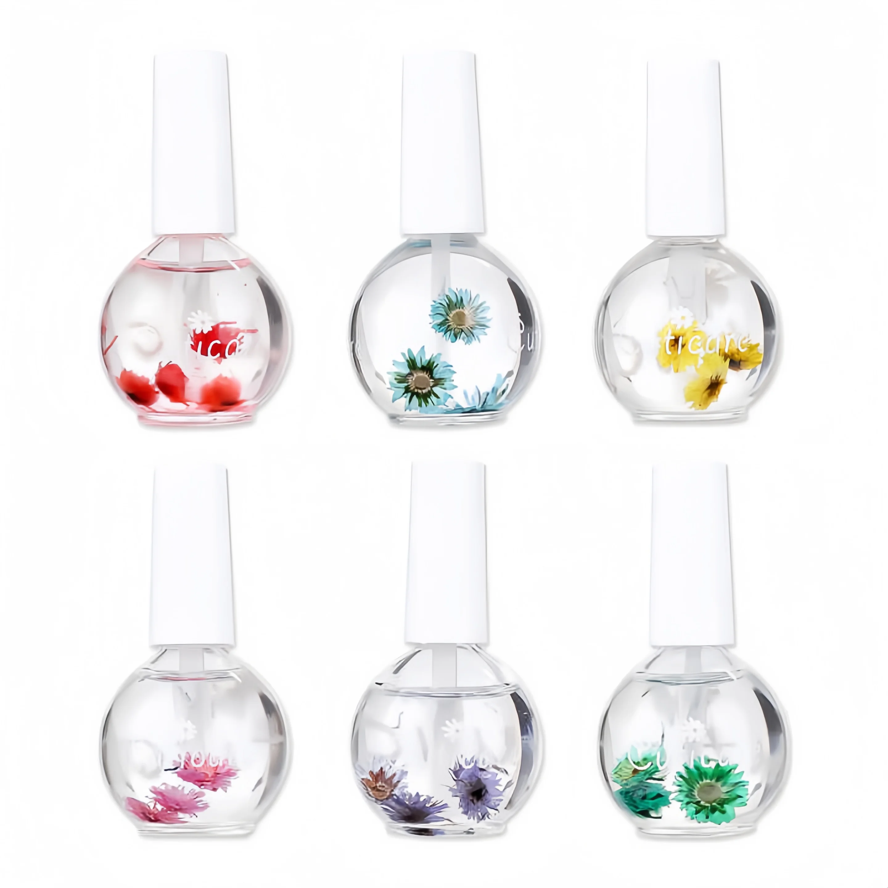 Organic Cuticle Oil with Dropper Repair Nail Salon Fruits Revitalizer Oil Pen for Nail Care Polish Serum Art Gel with Dry Flower