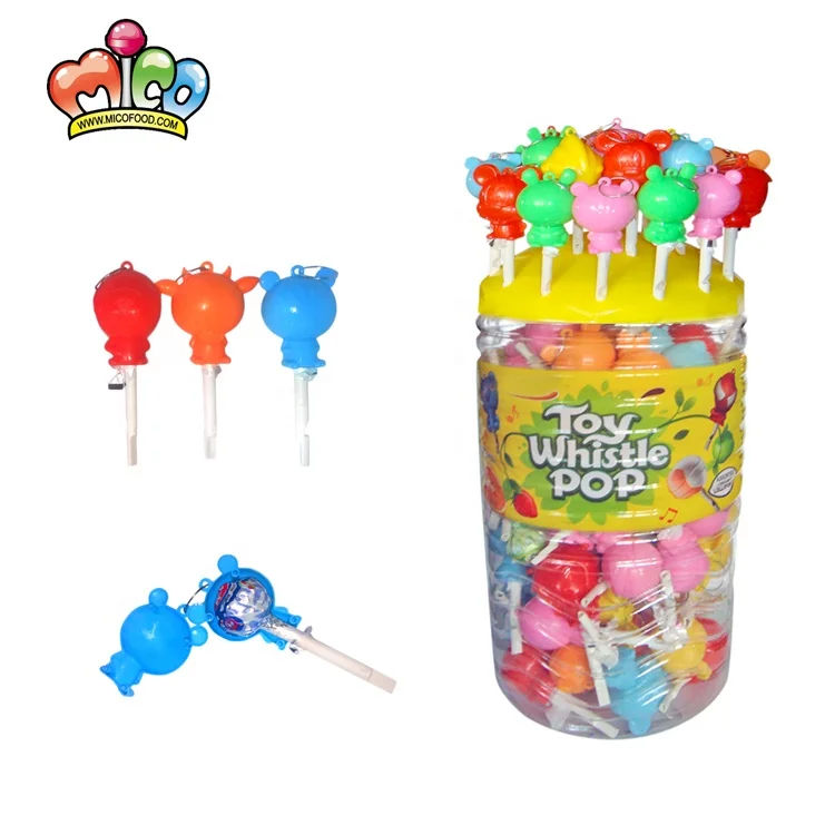Whistle Cartoon Animal Lollipop Toy candy