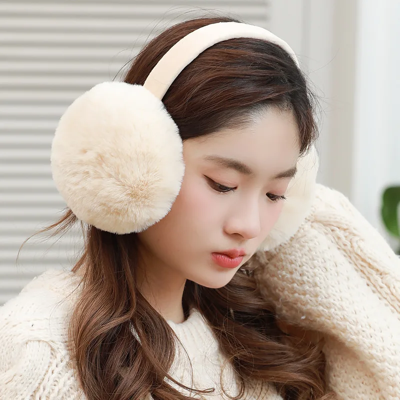 2024 Hot Sale Cold winter warmly ear muffs custom fashionable foldable faux fur outdoor ear warmer earmuff