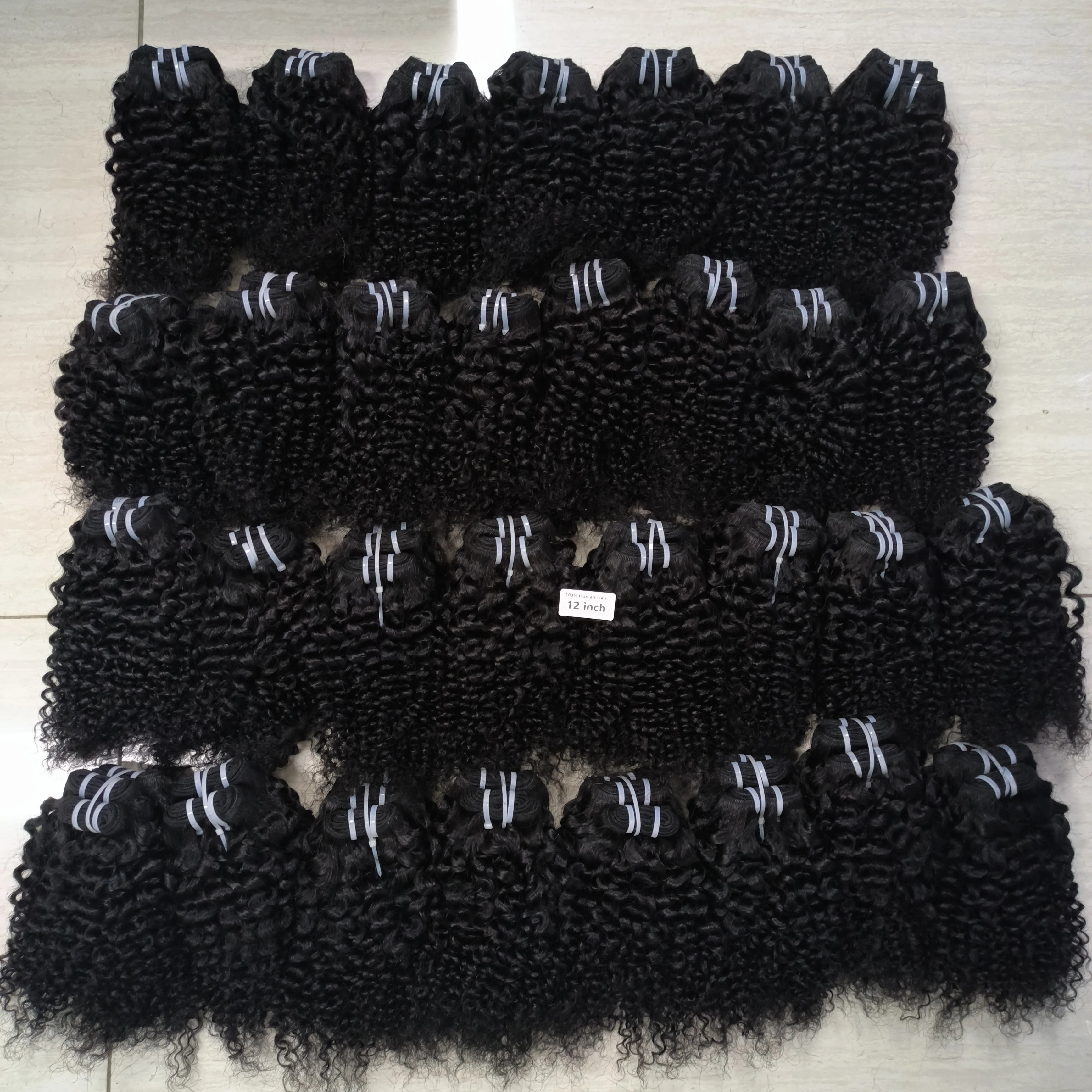 Letsfly wholesale 40pcs 12inch Kinky Curly 100% human Hair Bundles 9A Brazilian Virgin hair Weaving human Hair extension