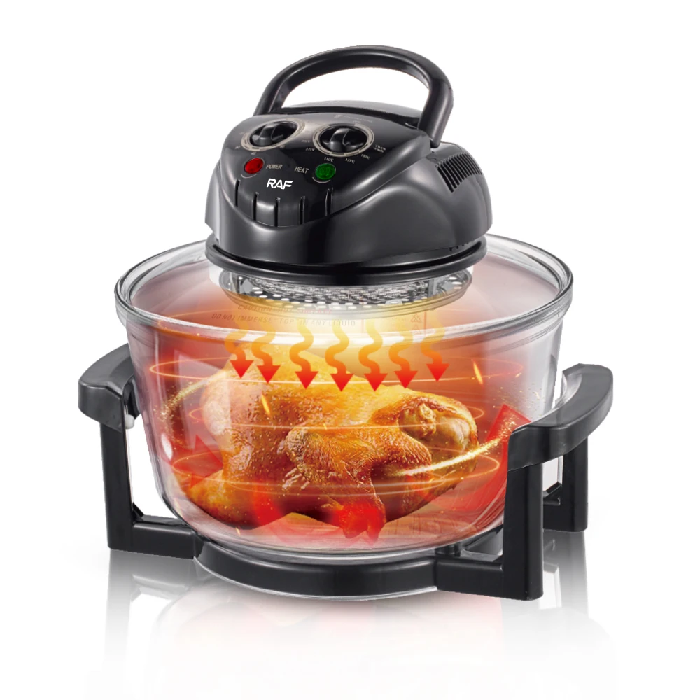 RAF 12L Desktop Cooker 3 In 1 Multi-usage Family Detachable Explosion-proof Glass Halogen Oven Turbo Convection Oven Air Fryer