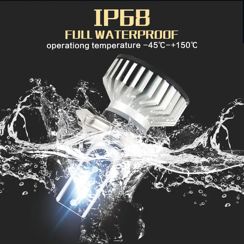 EURS 8V-80V LED H4 Motorcycle Headlight Bike HS1 PH7 PH8 BA20D H6 H4 LED Bulb Lamp CSP Chip IP67 White 35W 3500Lm