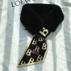 Wholesale Customization Women Winter Warm Faux Fur Polyester Fashion Scarf