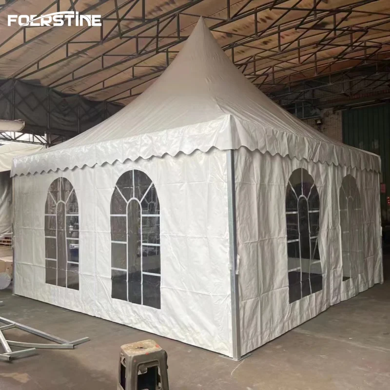 foerstine customized wedding tent party tent Luxury family steeple Marquee glamping iron frame Event Party folding pagoda Tent