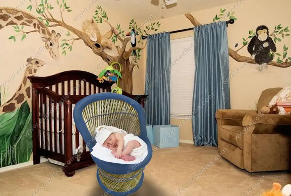 Cute Nursery Basket for Kids Safe Chair Design for Newborns and Toddlers up to 4 Years for Bedroom Photography Props