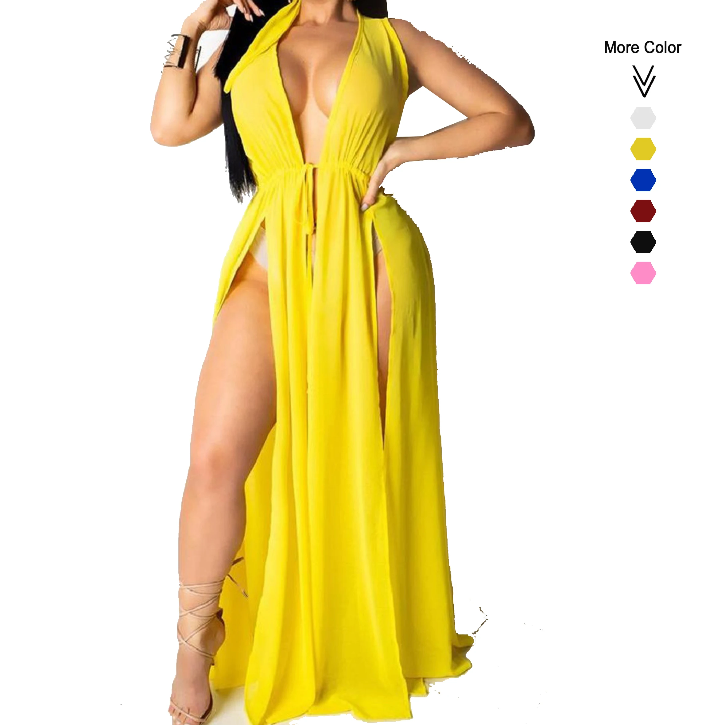 2021 Beach Wear Swim Suit Cover Ups Beach Maxi Dress Sexy