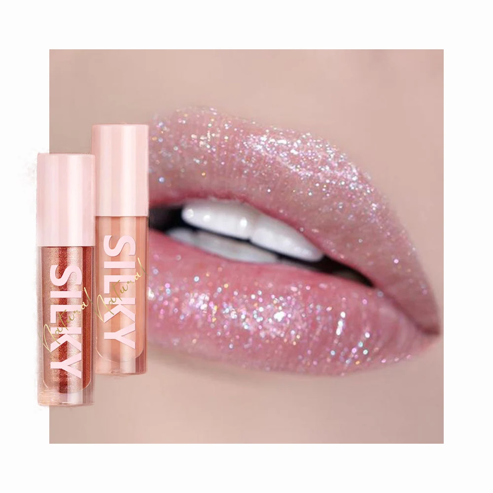Glitter lipgloss cosmetic make your own lip gloss line holographic glitter lip gloss