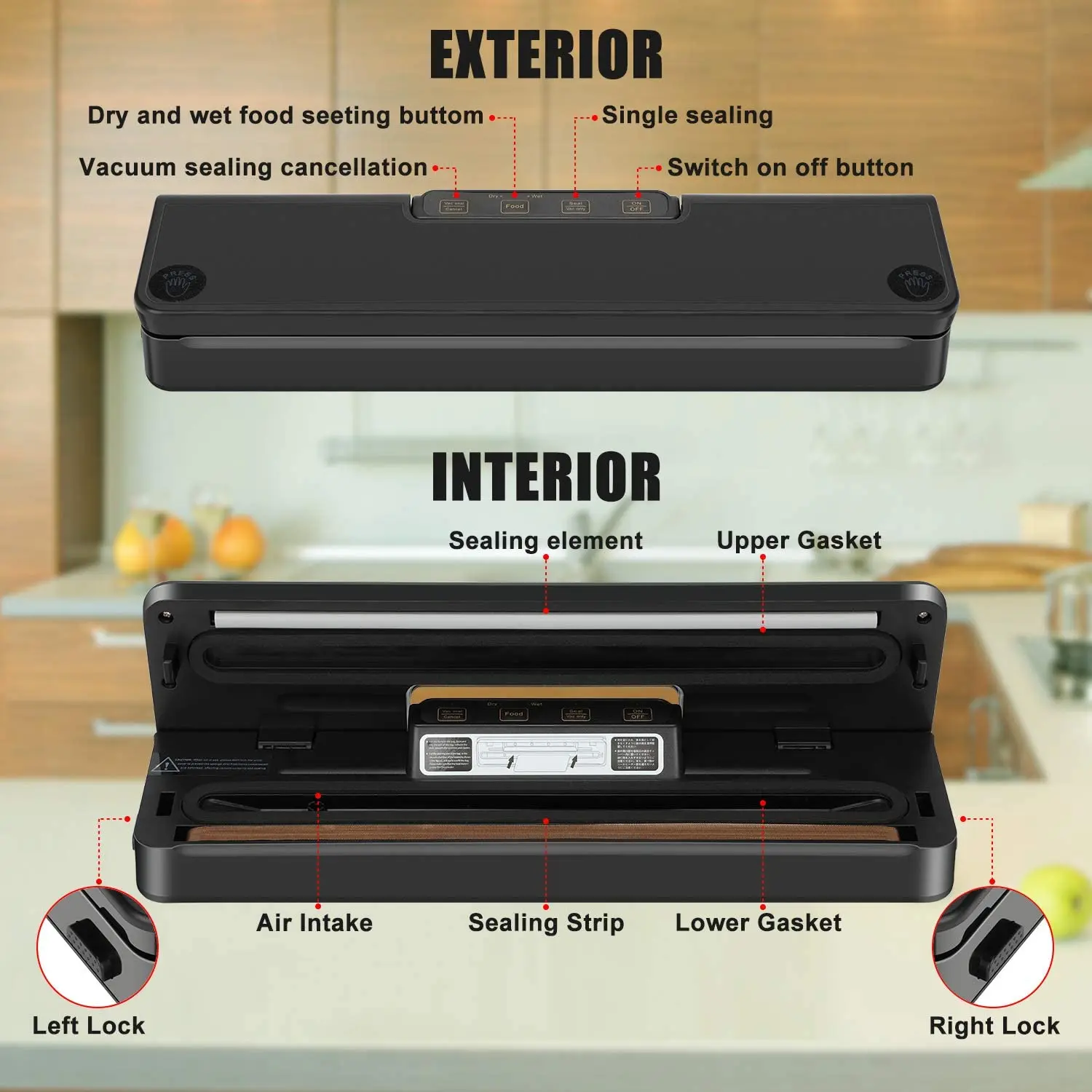 
Household Vacuum Sealer Food Saver Mini Bags Sealing Machine Kitchen Storage for seasoning/Snack/Meat/Nuts 