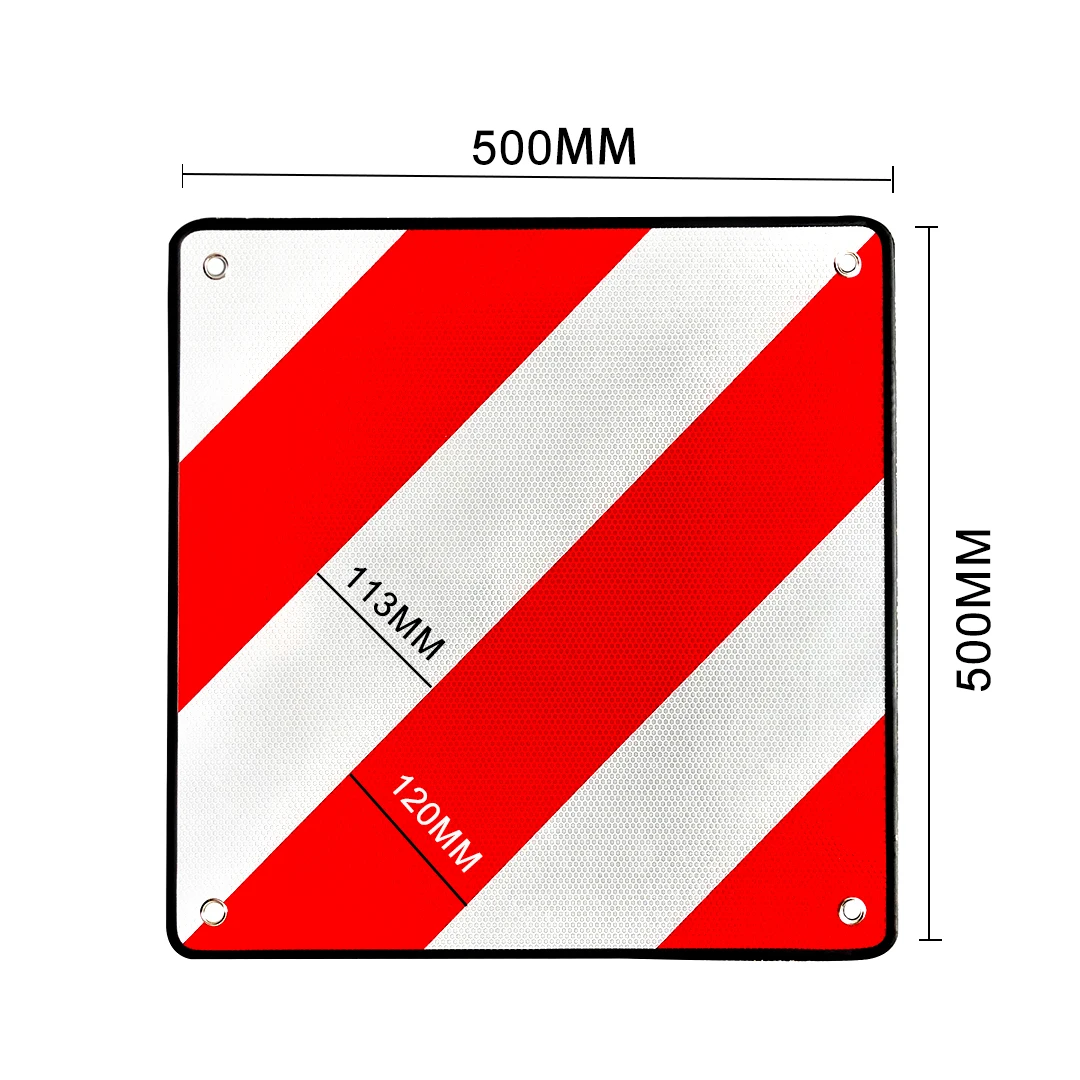 Red white Square Reflective Sign Aluminium Warning Sign For Spain Italy Germany
