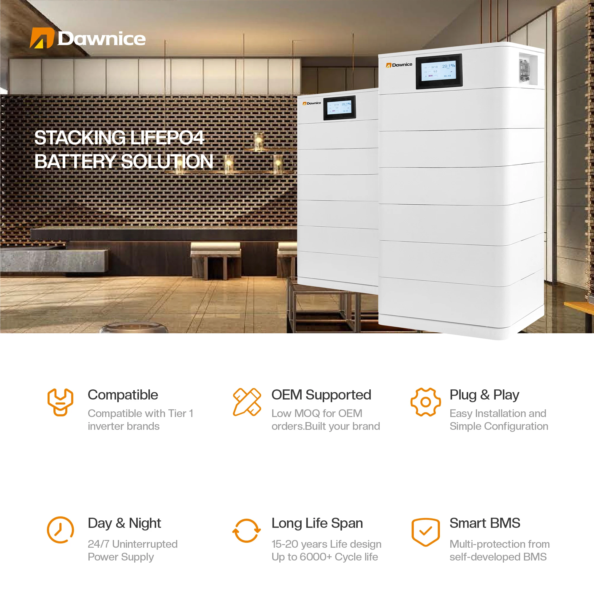 Dawnice 20KWH 30KWH Штабелируемый домашний аккумулятор высокого напряжения литий-ионный модуль 614 4 В высоковольтный Аккумулятор Lifepo4