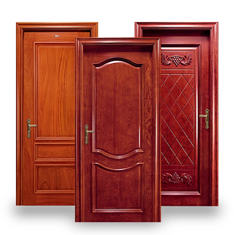 Customized europe american style house hotel apartment villa interior room decorative solid core wooden swing door