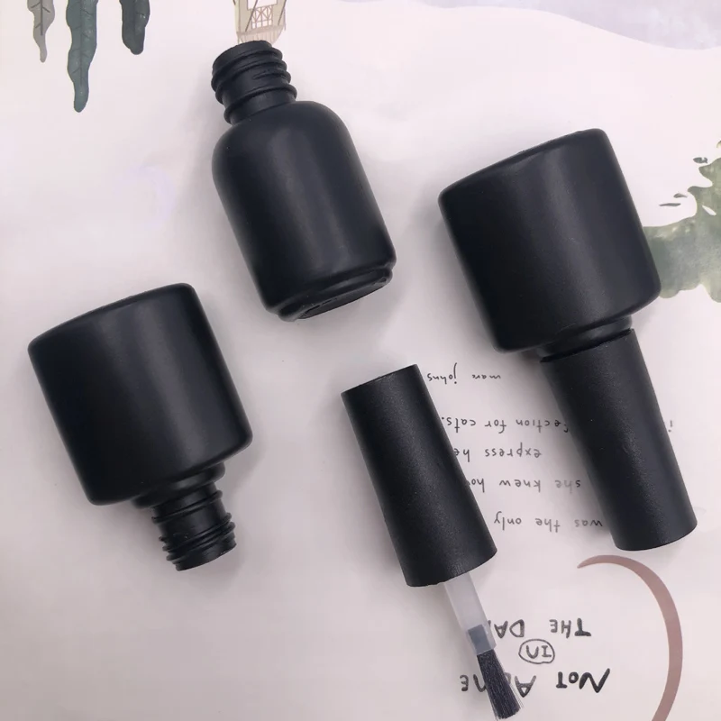 Color Coating Uv Nail Gel Polish Bottles Customized Shape Nail Polish Bottle White 8ml 15ml Glass White Black Screen Printing