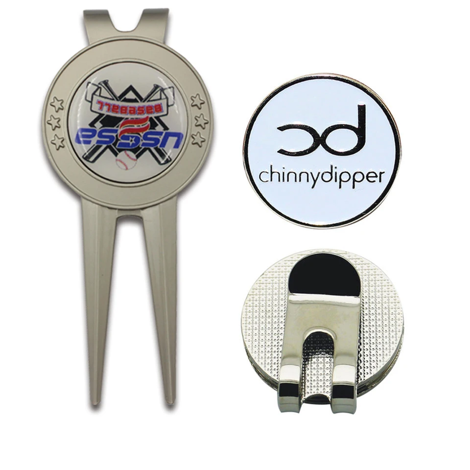 Professional Factory Custom Metal Golf With Logo Design Golf Ball Marker Hat Clip Custom Enamel Golf Ball Marker