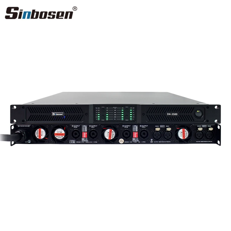 Sinbosen 3000 Watts Class d Amplifier Digital Audio Power Amplifier 4 Channel Surround Sound System