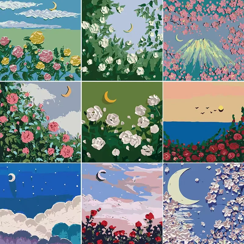 Bulk Sale 20cm Size Anime Cartoon Picture Pattern Custom DIY Oil Handpainted Kids Children Painting By Numbers