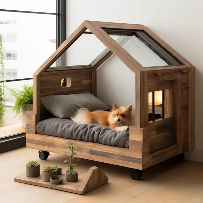 custom furniture manufacturer,Wooden cat nest for winter warmth house villa enclosed house indoor pet house pet